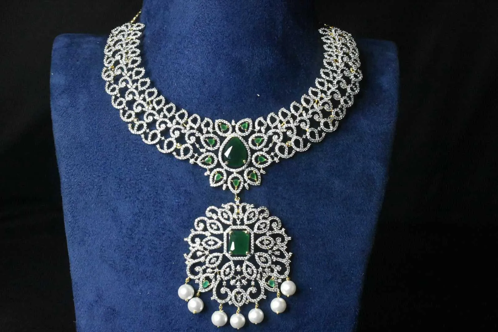 Statement American Diamond Necklace