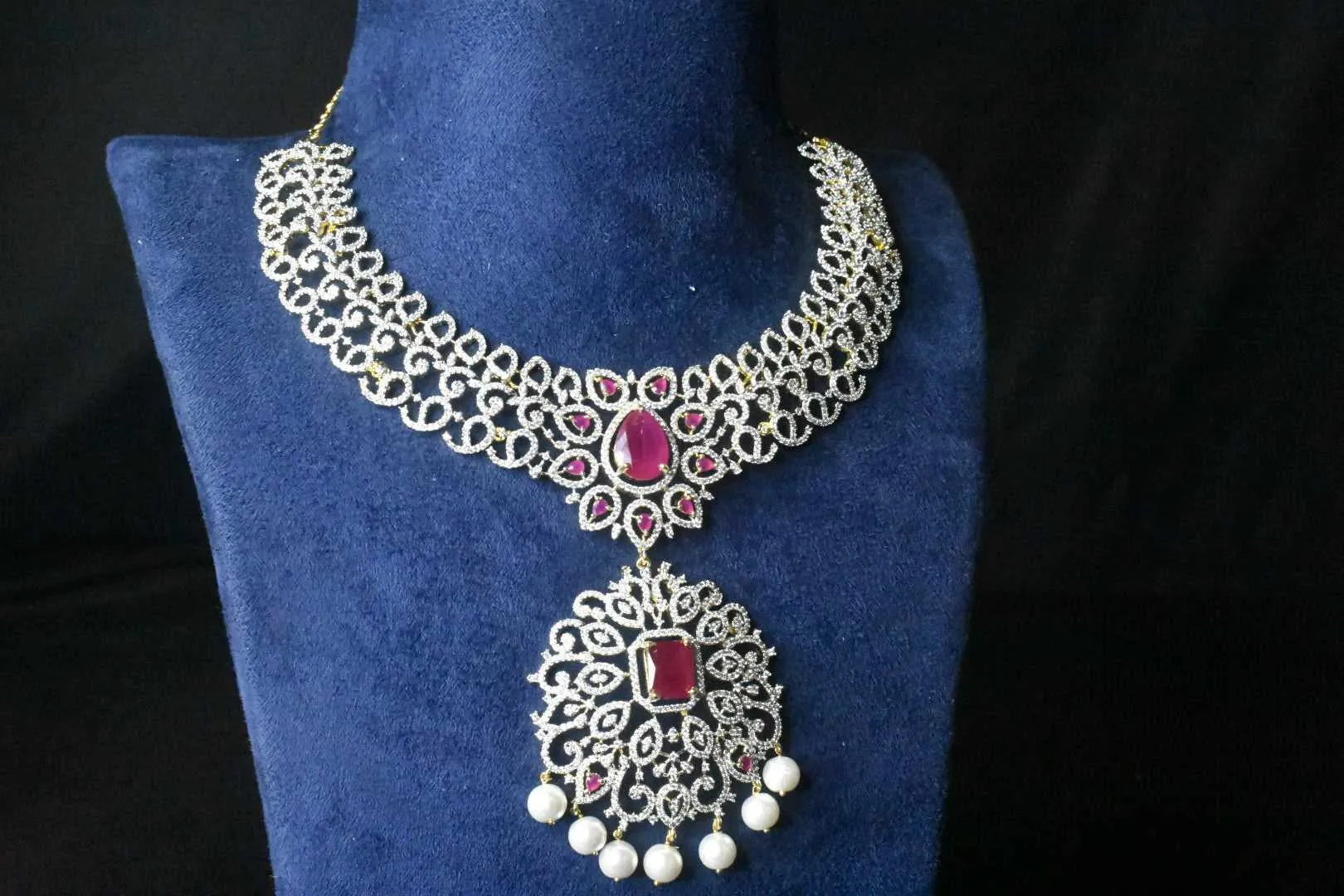 Statement American Diamond Necklace