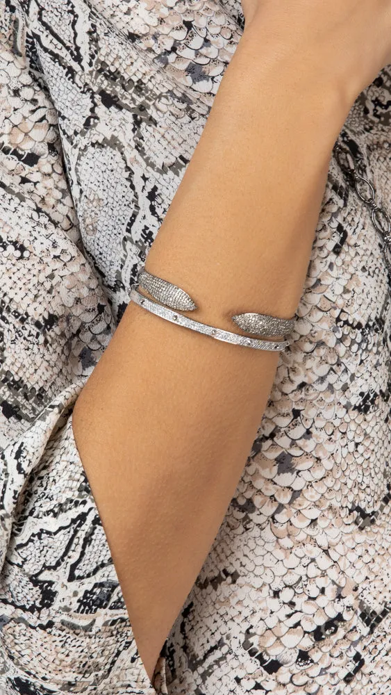 Sterling Oxidized Silver Hinge Bracelet