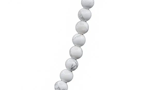 Sterling Silver 90's Style Mini Adjustable Howlite Natural Gemstone Necklace