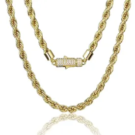 The Golden Age II® - 6mm Rope Chain With Iced Diamond Lock