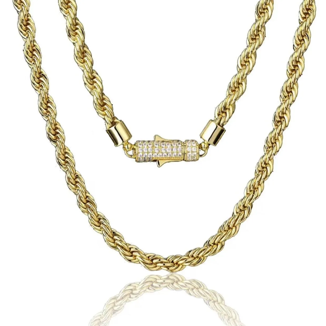 The Golden Age II® - 6mm Rope Chain With Iced Diamond Lock