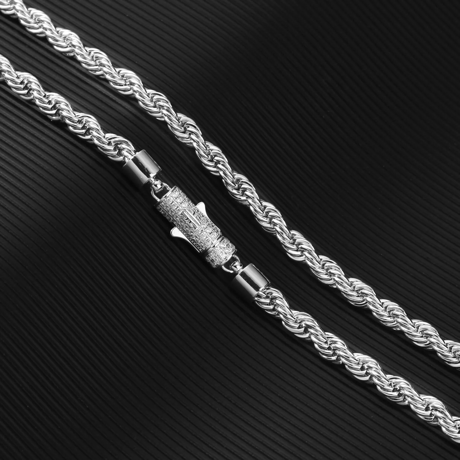 The Golden Age II® - 6mm Rope Chain With Iced Diamond Lock