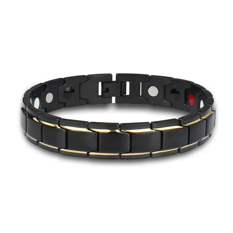 Titanium Steel MagneticTherapy Bangle Bracelets Therapeutic Energy Healing Powerful Magnets Bracelet Improve Blood Circulation