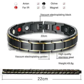 Titanium Steel MagneticTherapy Bangle Bracelets Therapeutic Energy Healing Powerful Magnets Bracelet Improve Blood Circulation