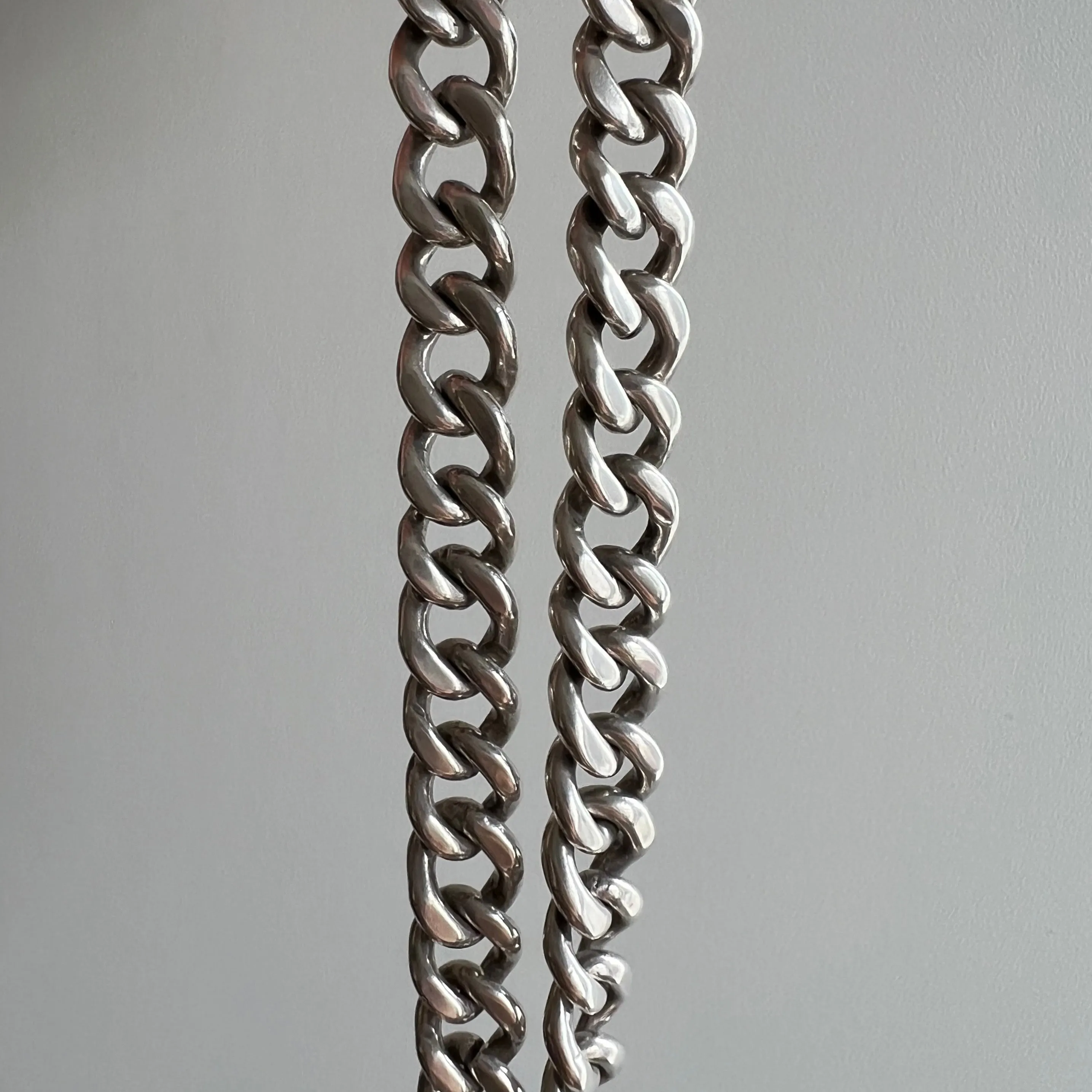 V I N T A G E // handmade curb / chunky sterling silver handmade Mexican curb chain / 21.5", 98.7g