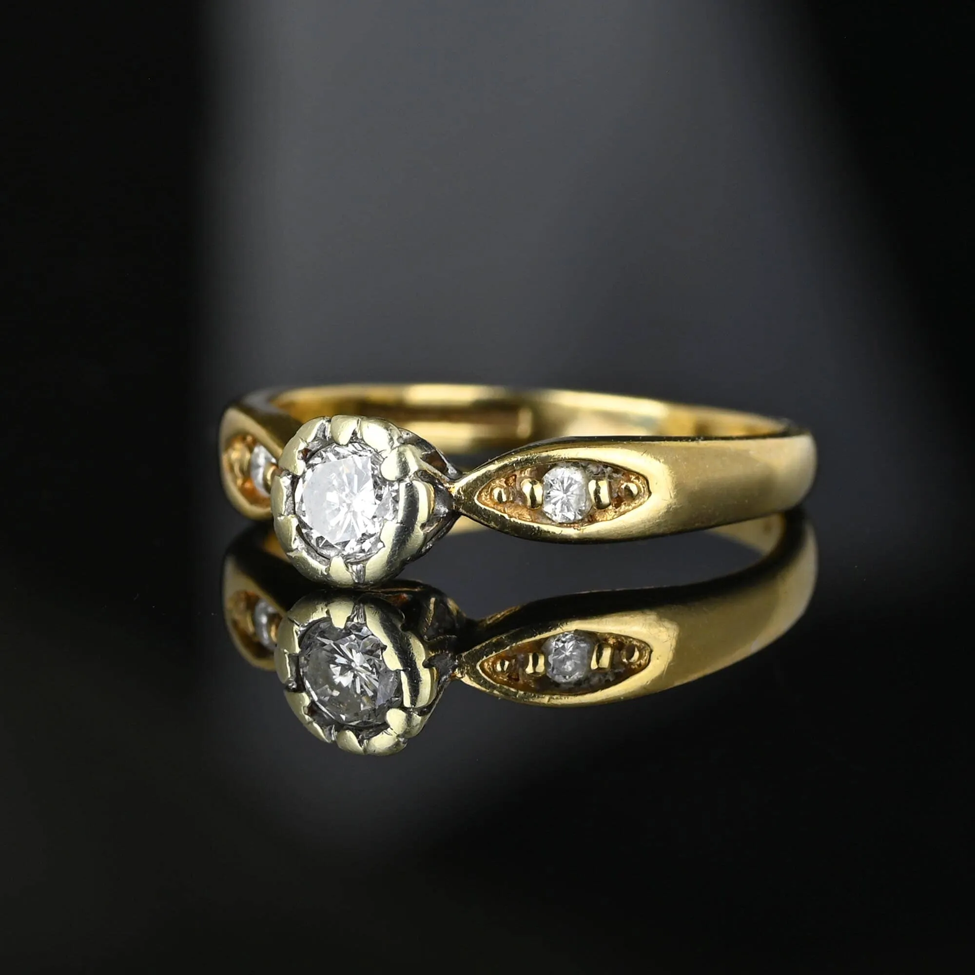 Vintage .25 CTW Diamond Solitaire Ring in Gold