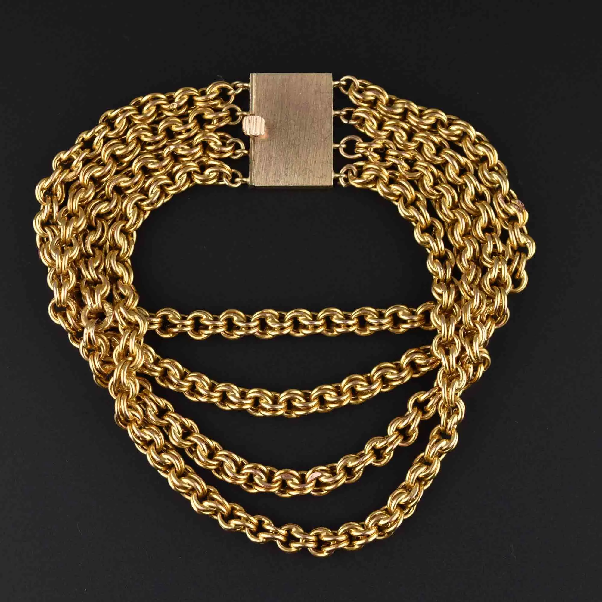 Wide Heavy Double Cable Chain 14K Gold Bracelet