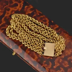 Wide Heavy Double Cable Chain 14K Gold Bracelet