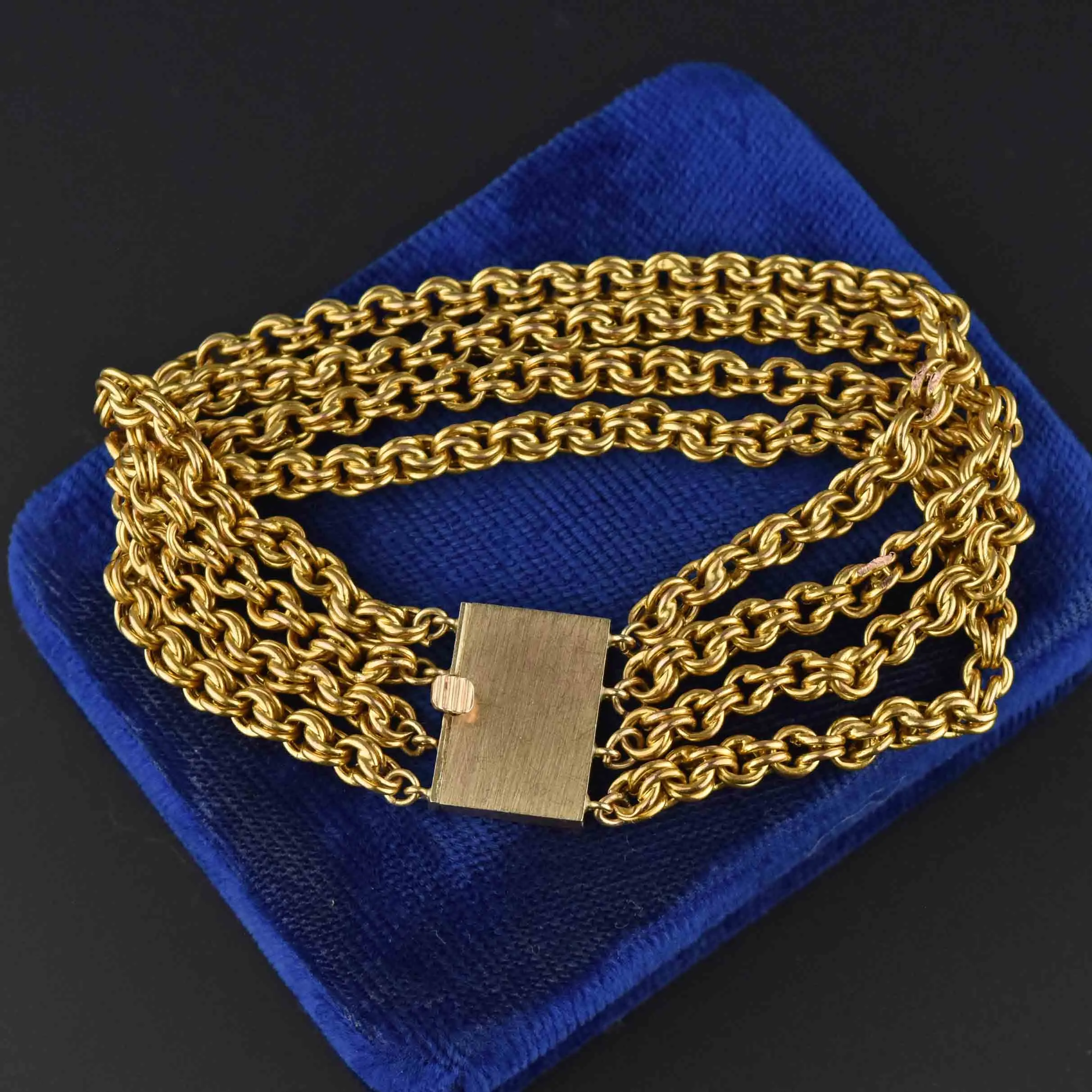 Wide Heavy Double Cable Chain 14K Gold Bracelet