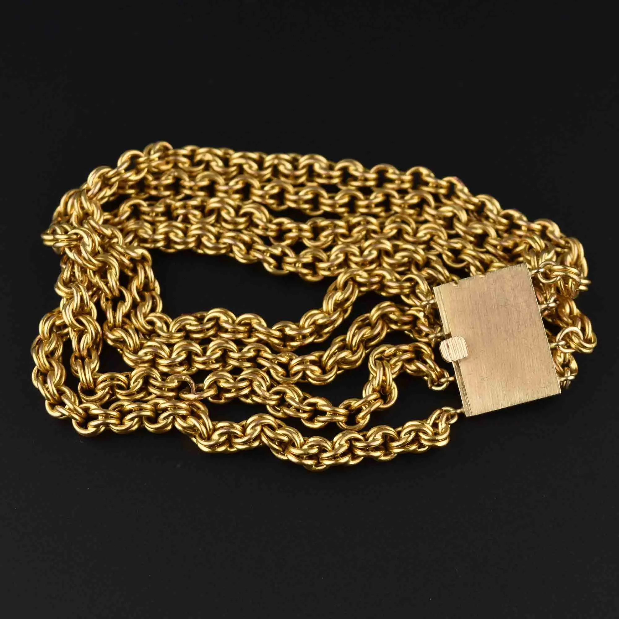 Wide Heavy Double Cable Chain 14K Gold Bracelet