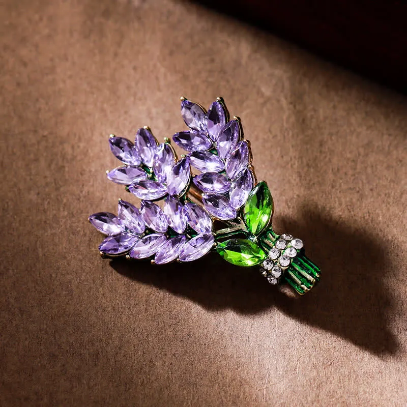 Women's Lavender Rhinestone Bouquet Brooch