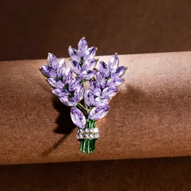 Women's Lavender Rhinestone Bouquet Brooch