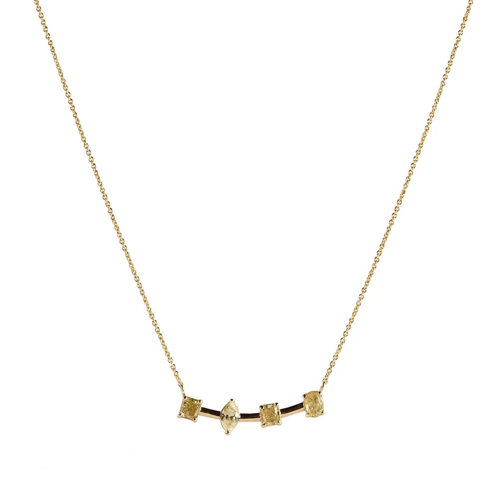 Yellow Diamond Fancy Cut Necklace