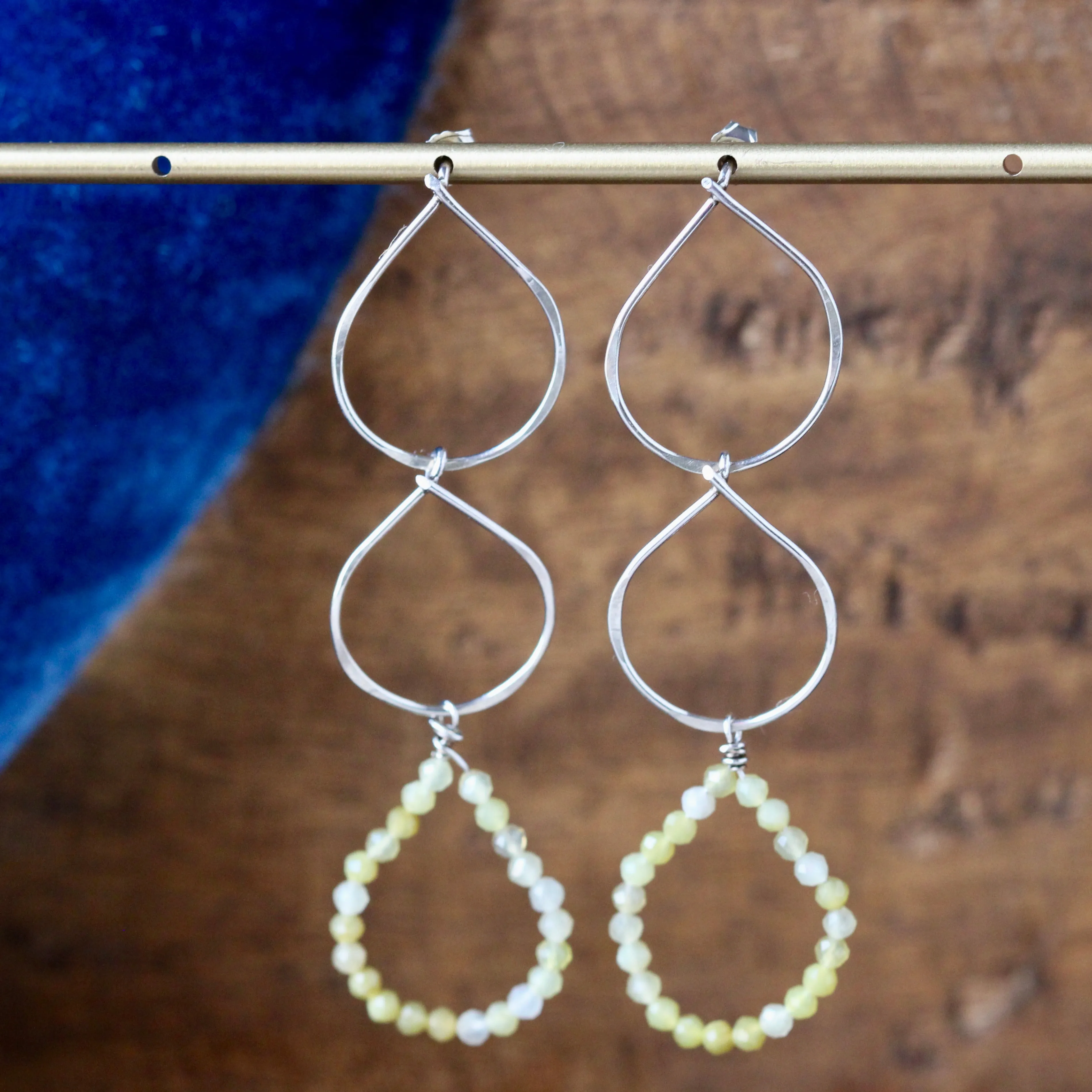 Yellow Opal Petal Drop earrings